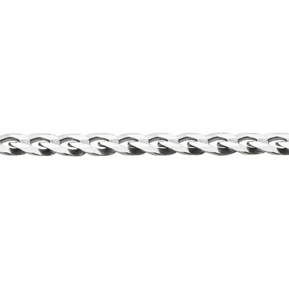 Italian Solid 925 Sterling Silver 3.5mm Diamond Cut Cuban Link Curb Chain Neckla - Picture 6 of 6
